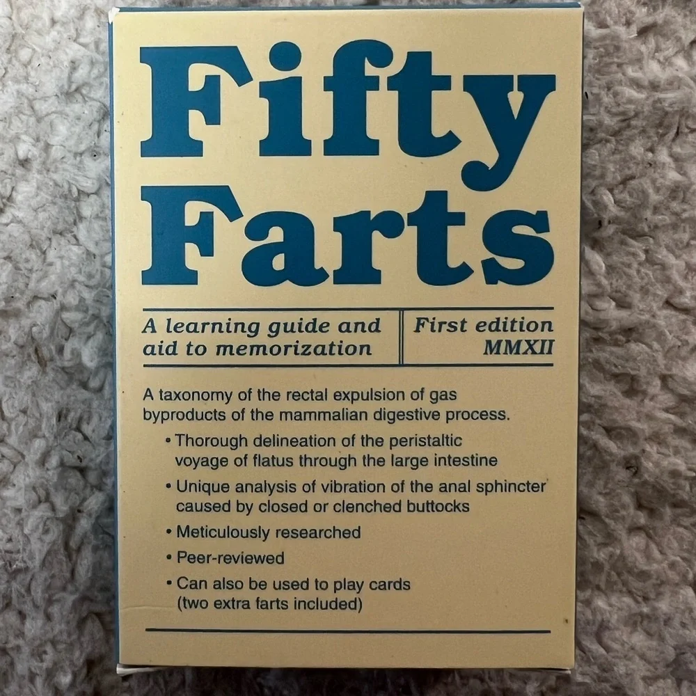 Knock Knock "Fifty Farts" Learning Guide Gag Gift Cards - Picture 3 of 8